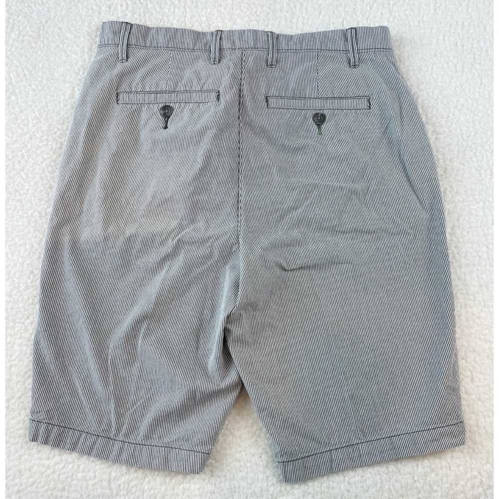 GOODFELLOW & CO • Grey Striped Flat-Front Linden Shorts, W30 - Picture 4 of 14